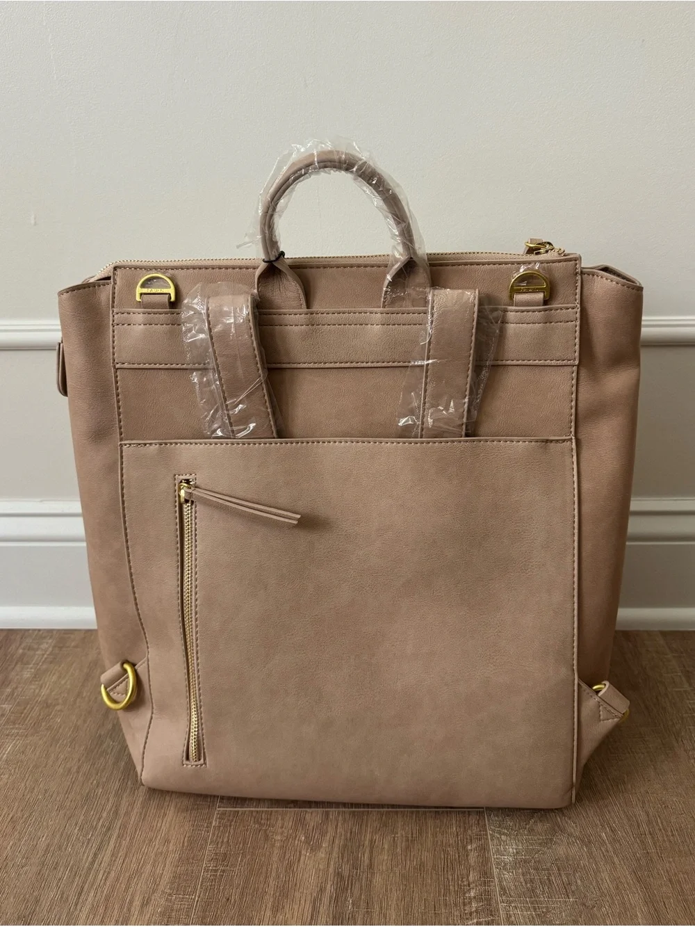 Fawn + Nordstrom Beige Square Diaper Bag
